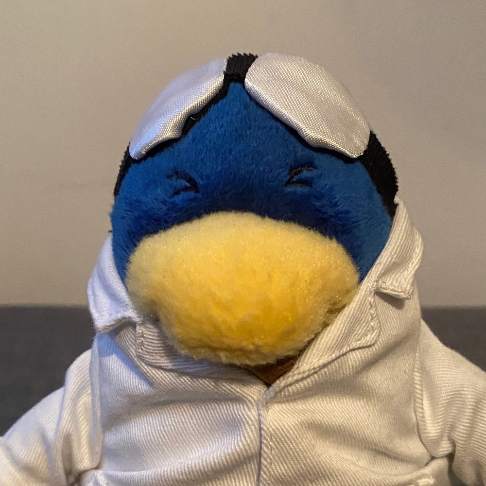 Blue and Yellow Penguin Plush Toy with White Coat Club Penguin - Picture 2 of 5